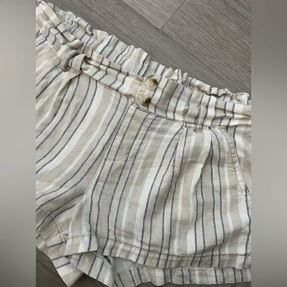 Rewash Womens Shorts Linen Blend Striped Sz Large - Picture 3 of 4